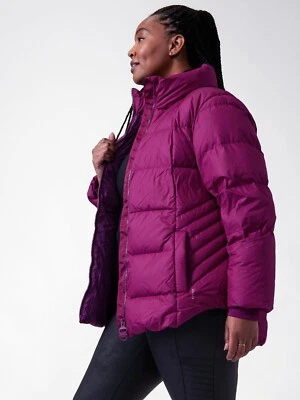 Athleta XLT XL TALL $219 Downtown Puffer Jacket Purple Warm Active Down Coat NEW - Image 1 of 4