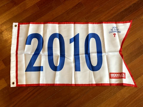Philadelphia Phillies 2010 NL East Champions Pennant Flag Citizens Bank Park SGA Cover