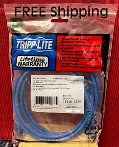 1 Tripp-Lite N201-007-Bl  Blue Snagless Patch Cable  7 ft male/male (NIP) - Picture 1 of 6