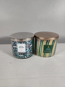 2 Bath & Body Works FRESH BALSAM 14.5 oz. 3 Wick Candle NEW!!! - Picture 1 of 2