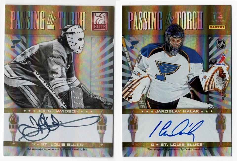 2011-12 Elite Passing the Torch Autograph #14 John Davidson Jaroslav Halak /100 - Image 1 of 1