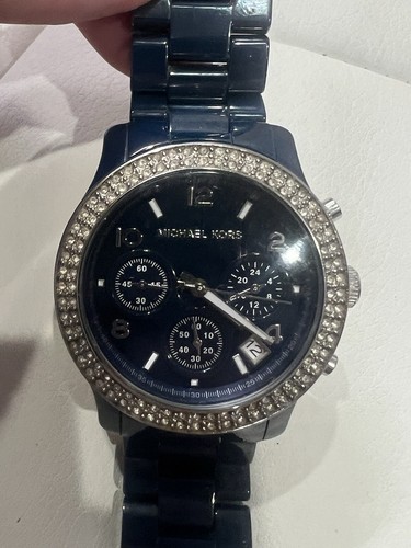 Michael Kors MK5655 Cronografo Ceramica Blu Cinturino Rotto