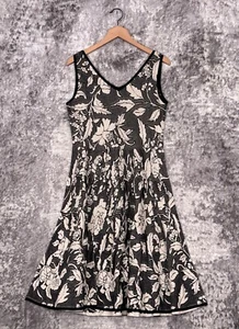 Peruvian Connection Dress Medium Womens Floral Sleeveless A Line - Picture 1 of 8