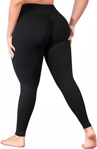 Plus Size Butt Lifting Leggings with Pockets for Women, L-5XL Yoga Pants Tummy C - Picture 1 of 12