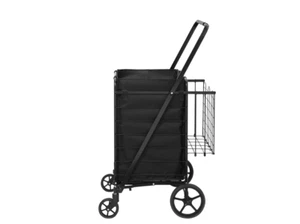 New Folding Shopping Cart Rolling Grocery Cart with Double Baskets 330 LBS - Picture 1 of 9