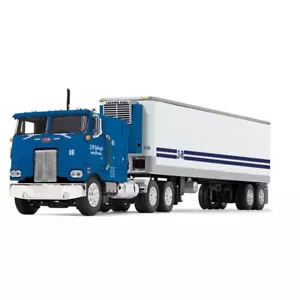PETERBILT 352 COE SLEEPER & REEFER RIMORCHIO, J&R SCHUGEL BLU E BIANCO 60-1471 1/64 - Foto 1 di 2