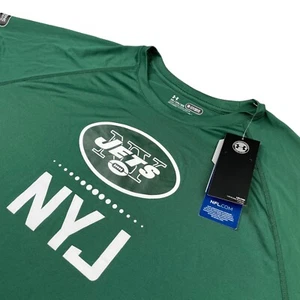 NEW New York Jets Men's Under Armour Combine L/S Performance T-Shirt Green • 2XL - Picture 1 of 11