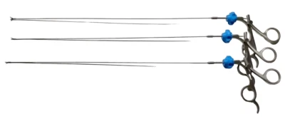 腹腔镜柔性剪刀和鳄鱼爪磨砂钳 5Fr 600 毫米 3 件 — 第 1/4 张图片