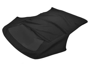 Fits Fiat Barchetta Soft Top & TINTED PLASTIC Window 1995-2005 Black Canvas - Picture 1 of 4