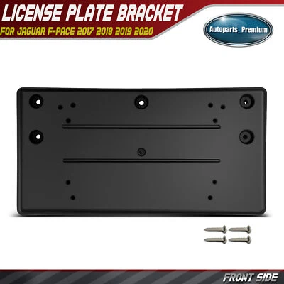 Front License Plate Bracket Hardware for Jaguar F-Pace 2017 2018 2019 2020 Black - Изображение 1 из 4