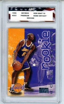 1996 Skybox Premium Basketball Kobe Bryant Rookie RC #203 AGC 10 Gem Mint - Image 1 of 2