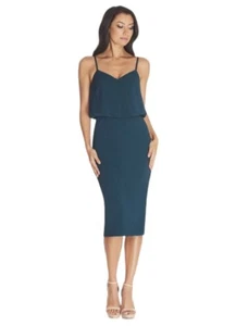 Kleid The Population Damen Large Alondra Blouson Blasensaum Sommer Partykleid - Bild 1 von 11