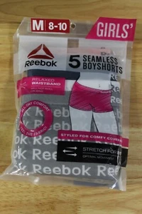 Reebok Girls Seamless Boyshorts Panties- 5-Pack-Grey-Medium(8-10)-NIP-P10 - Picture 1 of 3