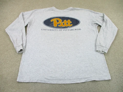 Pitt Panthers Shirt Adult 2XL XXL Gray Blue Pittsburgh College Football Mens A6* Cover