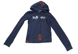 Hollister Zip Up Hoodie Women's Size Junior Large L Blue Long Sleeve Y2K - Picture 1 of 18