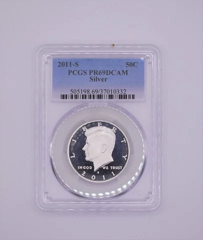 2011-S Silver Kennedy Half Dollar PCGS PR69DCAM Proof 69 FREE SHIPPING Cover