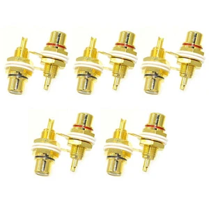 Conector de enchufe de montaje en panel de chasis hembra RCA chapado en oro 24K 10/20/30/50 - Imagen 1 de 5