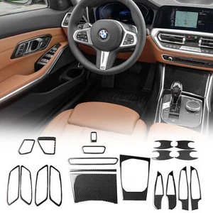 20Pcs Carbon Fiber Interior Trim Cover Set Kit For BMW 3 Series G20 2019 2020 - Bild 1 von 14