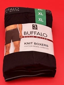 Buffalo David Bitton Men's Knit Boxers Blue 3-Pack New Free Shipping - Picture 1 of 3