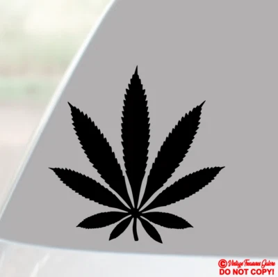 MARIJUANA LEAF Vinyl Decal Sticker Car Window Wall Bumper POT CANNIBUS WEED DOPE - Image 1 of 3