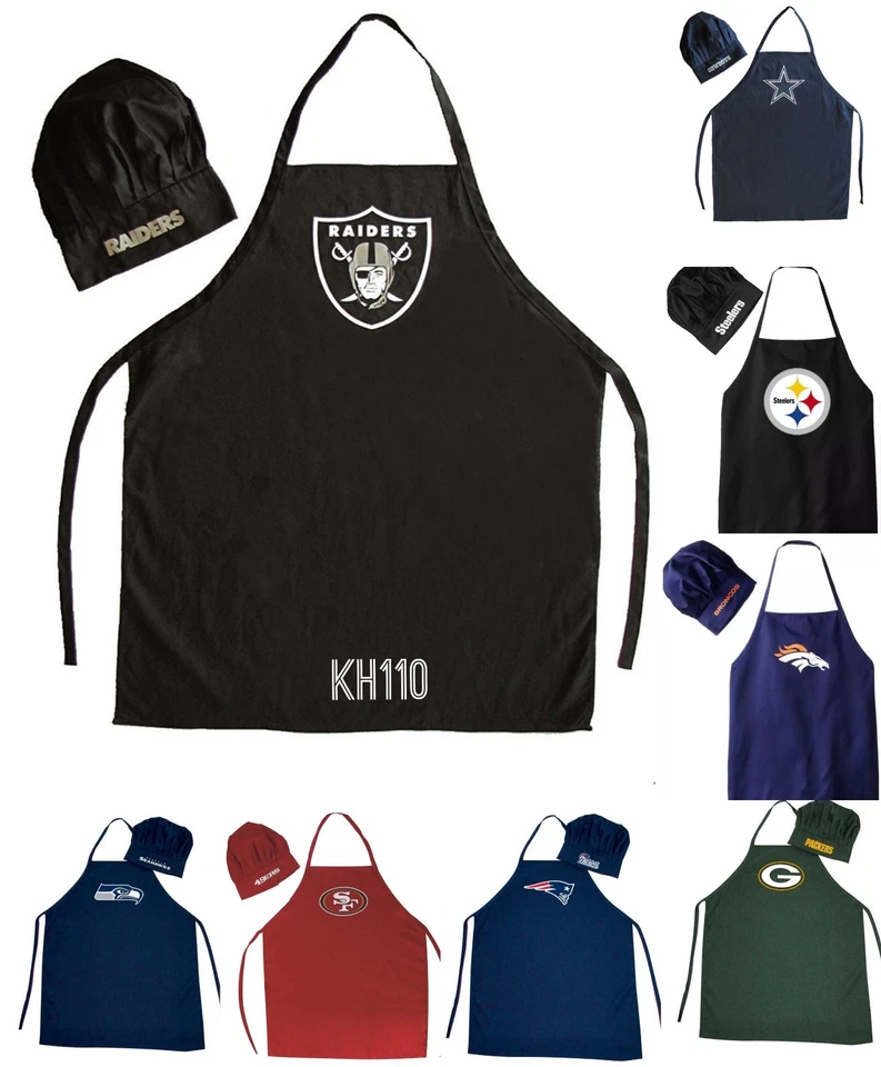 Delantal y sombrero de chef para barbacoa del equipo de la NFL,NBA Foto 1 de 4