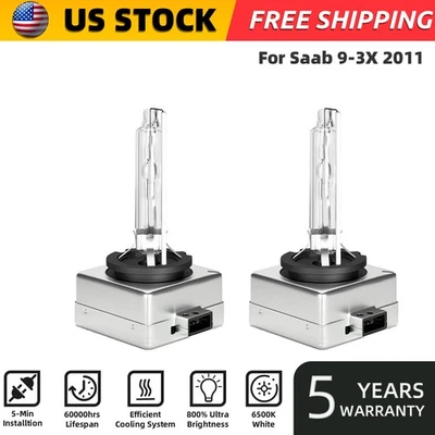 2PCS For Saab 9-3X 2011 D1S HID Xenon Headlight Bulbs High&Low Beam 6000K White - Image 1 of 4