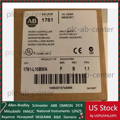 New Sealed AB 1761-L10BWA MICROLOGIX 1000 Controller 1761L10BWA US Free Tax - Image 1 of 2