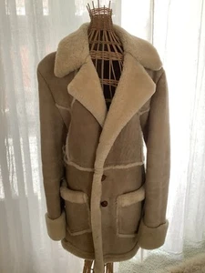 Abrigo vaquero ranchero Yellowstone Yellowstone vintage de piel de oveja para hombre - Imagen 1 de 15