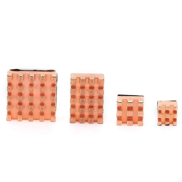 Kit dissipatore di calore in rame per Raspberry Pi 4 4 pezzi Set incl. pellicola adesiva rame - Immagine 1 di 1