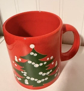 WAECHTERSBACH Red Christmas Tree 3.75" Mug Cup 12 oz ~ W. GERMANY - Picture 1 of 3