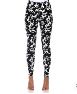 Leggings marca blanca súper suaves, tiro medio, estampado de gato. Talla única para la mayoría. Nuevo - Imagen 1 de 7