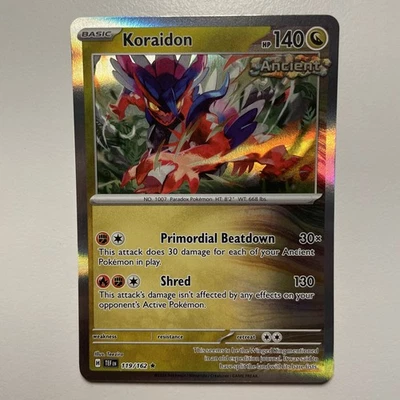Koraidon Holo Rare Pokemon Card SV05: Temporal Forces TEF EN 119/162 NM - Image 1 of 2