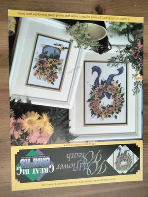 True Colors Int'l Great Big Graphs Wildflower Wreath Cross Stitch Leaflet / - Image 1 of 2