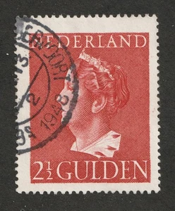 1946 Netherlands Sc# 279 - 2½ Gulden, Queen Wilhelmina. Used stamp Cv$8.00 - Picture 1 of 1