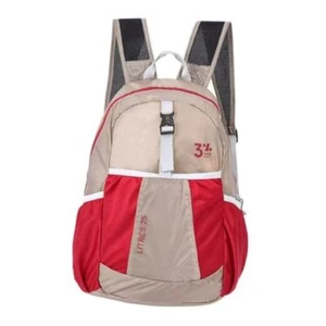 Travel lightweight foldable backpack hiking backpack splash proof Khaki&red - Picture 1 of 8