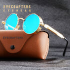Polarized Steampunk Sunglasses for Women Men Retro Round Circle Shades Glasses