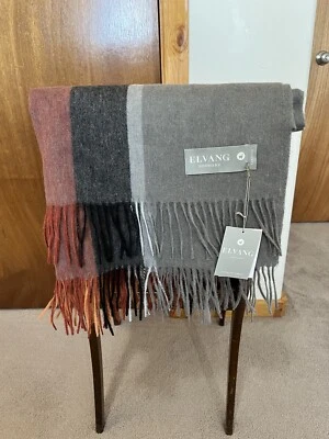 ELVANG Manhattan Alpaca/Wool Throw NWT Fringed 51"x79" Terra Cotta /Red Magma - Image 1 of 4