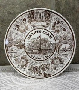 Enco National GRANT'S FARM St. Louis MO Souvenir 10" Brown Collector Plate - Picture 1 of 4