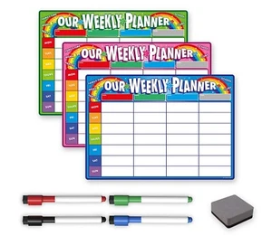 Weekly Family Planner - Magnetic Dry Wipe Whiteboard with Pens and Eraser - Picture 1 of 29