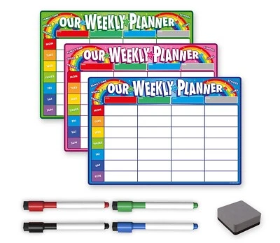 Weekly Family Planner - Magnetic Dry Wipe Whiteboard with Pens and Eraser - Image 1 of 4