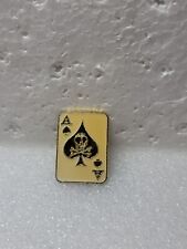 Ace of Spades Death Dealer Skull Card Hat Lapel Enamel US MILITARY BIKER PIN