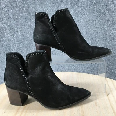 Sole Society Boots Womens 8 M Dalphine Ankle Booties Black Leather Studded Heels - Image 1 of 4