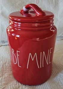 RAE DUNN Magenta Rosso BE MINE Barattolo grande San Valentino AMORE 8 1/2" - Foto 1 di 7