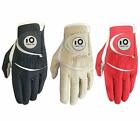 Men's Golf Gloves Leather Left Hand No-Slip All Weather 1/2 Pack Finger Ten US 