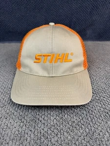 STIHL Outfitters Tan And Orange Mesh Snap Back Cap / Hat - Picture 1 of 7