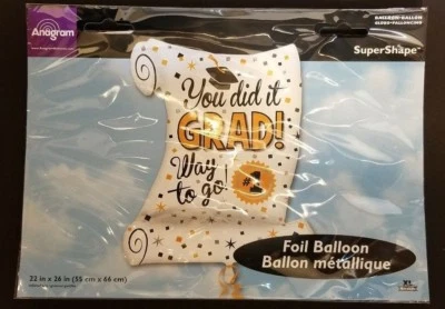 ¡Lo hiciste graduado! Globo de aluminio con forma de diploma Way To Go #1 Foto 1 de 4