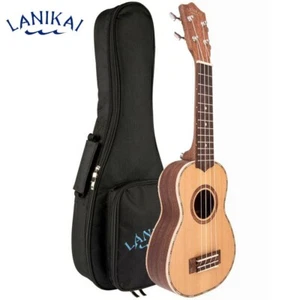 Lanikai CDST-S Solid Cedar Top Satin Finish Soprano Ukulele with Padded Gig Bag - Picture 1 of 4