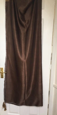 Brown Heavy Luxurious Satin Large Table Cloth With Tassels 240x150cm- New! - Image 1 of 4