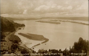 RPPC Oregon Columbia River from Crown Point Scenic View Real Photo OR - Picture 1 of 5