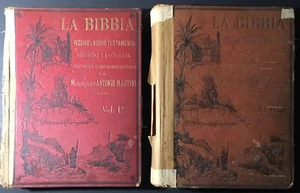 La Bibbia Vecchio e Nuovo Testamento Antonio Martini Large Vol I & II Set 1911 - Bild 1 von 14